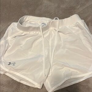 Under Armour White Athletic Shorts Lightweight Breathable